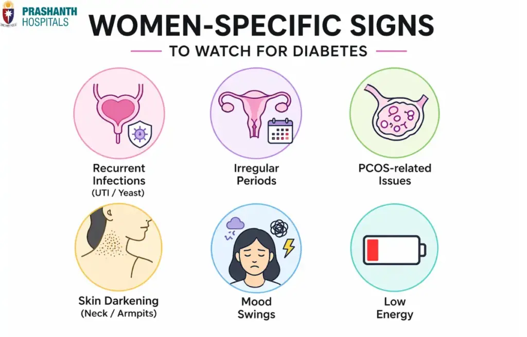 Early symptoms of diabetes in women | Prashanth Hospitals