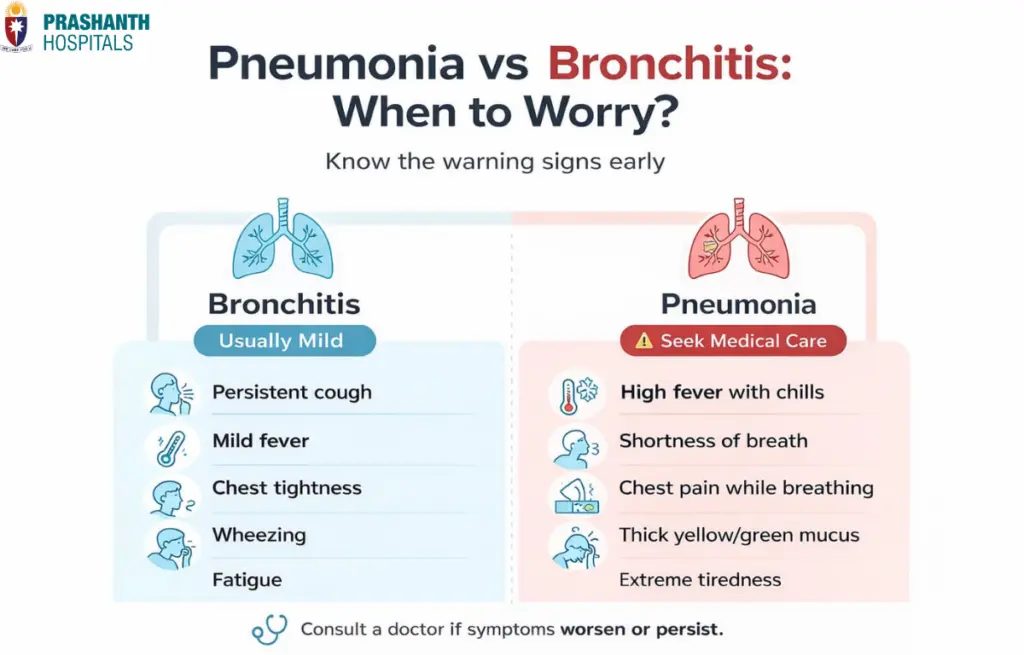 Pneumonia vs Bronchitis
