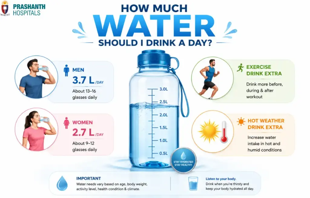 How much liters of water should i drink a day